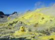 Sulfur Cones on White Is