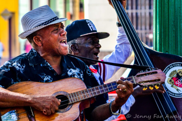 Musicians in a park in Santiago de Cuba