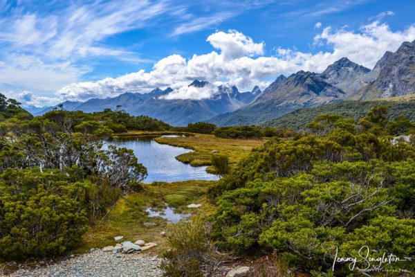 A view of lakes and mountains behind from the nature walk on the Key Summit Track.