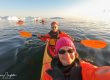 A selfie of me (front) and my kayak partner in front of the Ilulissat Icefjord.